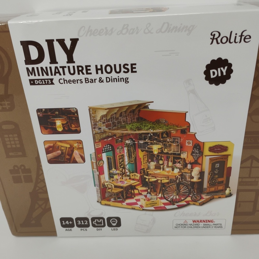 Rolife Cheers Bar & Dining Miniature House DIY Robotime DG173 Sealed - See Notes
